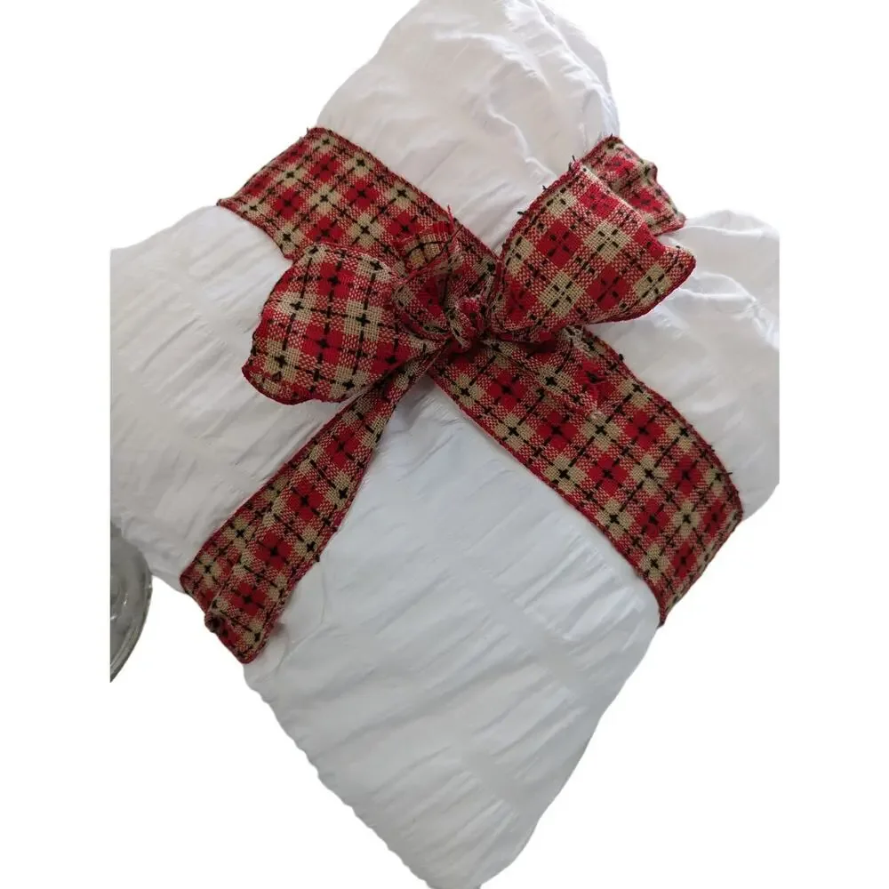 GORGEOUS WHITE PUFF CRIMPED MICROFIBER DUVET COMFORTER COVER! SZ FL